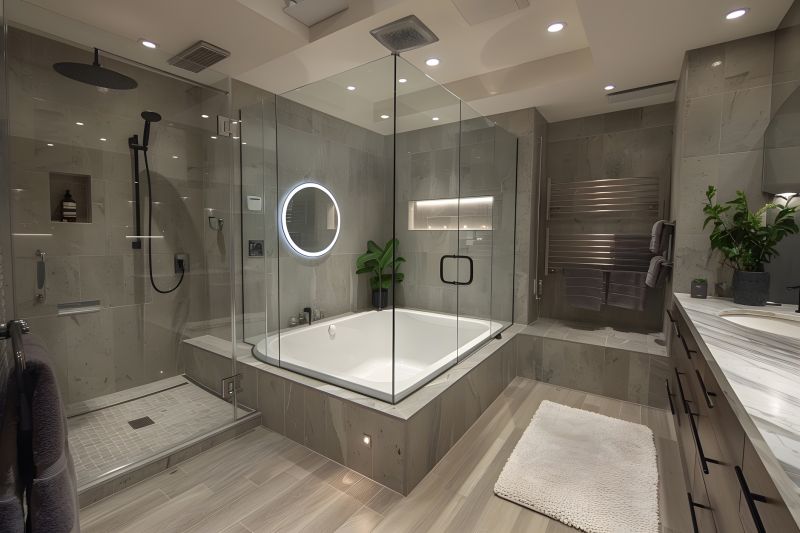 Glass-Enclosed Soaking Tub